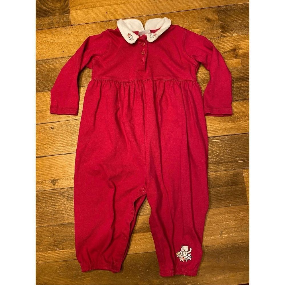 Carters 18-24m vintage baby one piece outfit romper jumpsuit cat floral